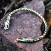 URNES STYLE BRASS BRACELET - WIKINGER, SLAWISCHE, KELTISCHE ARMBÄNDER - BRONZE