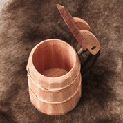 WOODEN TANKARD WITH LID - DISHES, SPOONS, COOPERAGE