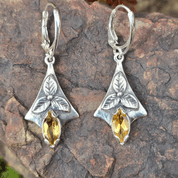 SHAMROCK, EARRINGS, SILVER 925, CITRINE - EARRINGS