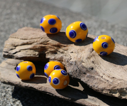 CELTIC GLASS BEAD, YELLOW, REPLICA - HISTORICAL GLASS BEADS, REPLICA