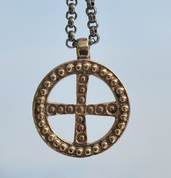 SLAVIC SOLAR CROSS, EMPIRE OF GREAT MORAVIA, BRONZE PENDANT - BRONZE HISTORICAL JEWELS