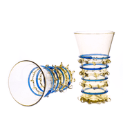 GLASS WITH BLUE DECOR, 13TH CENTURY - HISTORICAL GLASS