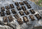 RUNES - ELDER FUTHARK, SET OF WOODEN RUNES - RUNE PENDANTS