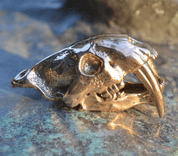 SMILODON, SABERTOOTH TIGER SKULL PENDANT, MASSIVE JEWEL, BRONZE - ANHÄNGER, HALSKETTEN