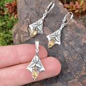 SHAMROCK, EARRINGS, SILVER 925, CITRINE - EARRINGS