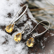 SINOPE EARRINGS, SILVER, CITRINE - EARRINGS