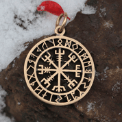 VEGVISIR, ICELANDIC RUNE PENDANT, BRONZE - PENDANTS, NECKLACES