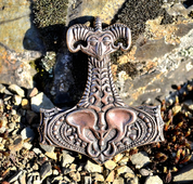 NECRO-ORGANIC SCI-FI THOR HAMMER, BRONZE - BRONZE HISTORICAL JEWELS