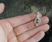 MAIA, PENDANT, FACETED MOLDAVITE, SILVER - MOLDAVITES, CZECH