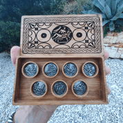 SPINTRIAE, ROMAN TOKENS AND A WOODEN BOX - 7 DAYS OF FUN - EROTIC TOKENS AND COINS