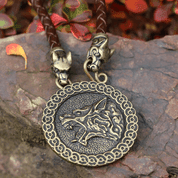 SLAVIC WEREWOLF, BRAIDED CORD, ZINC - WIKINGERAMULETTE