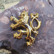 DOUBLE-TAILED LION, SYMBOL OF BOHEMIA GOLD PLATED - VERGOLDETER SCHMUCK