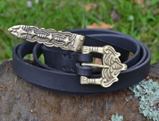 BORRE, LEATHER VIKING BELT, BLACK - GÜRTEL