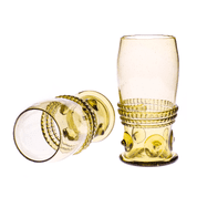 ARCADA, HISTORICAL GREEN GLASS - SET OF 2 - HISTORICAL GLASS