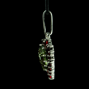 VENUS, MOLDAVITE, GARNET, SILVER PENDANT - PENDANTS