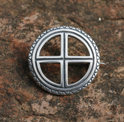 SUN CROSS, SILVER BROOCH - BROOCHES AND BUCKLES