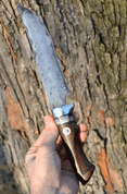 CHRONOS, DAMASCUS STEEL KNIFE WITH METEORITE MUONIONALUSTA - DAMASCUS STEEL KNIVES