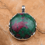 GOTLAND PENDANT, RUBY-ZOISITE AND SILVER - PENDANTS