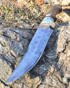 CHRONOS, DAMASCUS STEEL KNIFE WITH METEORITE MUONIONALUSTA - DAMASCUS STEEL KNIVES