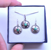 ANTICA ROMA, STERLING SILVER EARRINGS WITH A GEM - EARRINGS