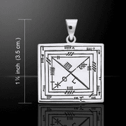 FIONN'S OGHAM SQUARE SILVER PENDANT, AG 925, 10 G - PENDANTS