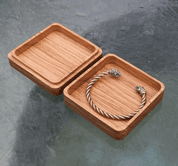 OAK BOX FOR JEWELRY AND BRACELETS - CORDS, BOXES, CHAINS