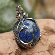 LAPIS LAZULI VIKING BALL PENDANT, GOTLAND, SILVER - PENDANTS