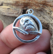 OWL, STERLING SILVER PENDANT - ANHÄNGER - SCHMUCK, SILBER