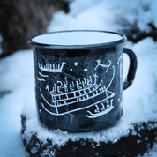 TANUM ROCK CARVINGS ENAMEL MUG - MUGS, GOBLETS, SCARVES