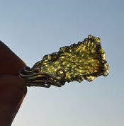 STELLARA, CZECH MOLDAVITE STERLING SILVER PENDANT - MOLDAVITES, CZECH