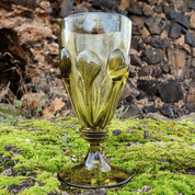 PERCHTA, BOHEMIAN MEDIEVAL GOBLET, GREEN FOREST GLASS - HISTORICAL GLASS