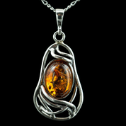 WERA, AMBER PENDANT, STERLING SILVER - AMBER JEWELRY