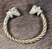 CELTIC BRACELET, BULL'S HEADS, TRICHTINGEN, BRASS - VIKING, SLAVIC, CELTIC BRACELETS - BRONZE AND BRASS