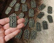 AMULETT RUNEN - FUTHARK, SET, ZINK ALTMESING - RUNENANHÄNGER