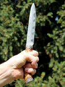 JORUND, DAMASCUS STEEL KNIFE, STERLING SILVER - KNIVES