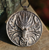 WOLF, LARGE MEDAILON, TALISMAN, AMULET - VIKING PENDANTS