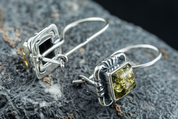 VINLAND, SILVER EARRINGS, BALTIC AMBER - EARRINGS