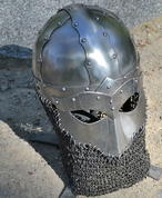 STEINAR, VIKING HELMET WITH CHAINMAIL, RIVETED CHAINS 2MM - VIKING AND NORMAN HELMETS
