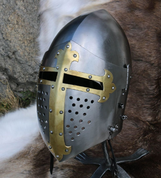 CASQUE MÉDIÉVAL AVEC VISIÈRE, VERSION DE COMBAT 2 MM - CASQUES MÉDIÉVAUX