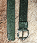 PINE CONES, FORESTRY LEATHER BELT WITH FORGED BUCKLE - BELTS