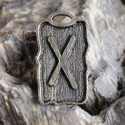 GEBO - RUNE AMULET ZINC OLD BRASS - RUNE PENDANTS