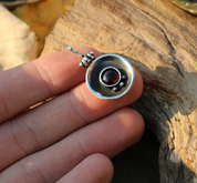 ORBIT, SILVER EARRINGS, GARNET - EARRINGS