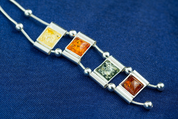 WIOLA, COLLIER, AMBRE, ARGENT - AMBRE ET ARGENT