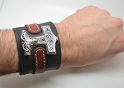 VIKING LEATHER BRACELET, THOR'S HAMMER - SCANIA - WRISTBANDS