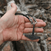 ÁSGARD, THOR'S HAMMER, LEATHER BOLO - WIKINGERAMULETTE