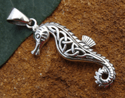 CELTIC SEAHORSE, KNOTTED PENDANT - NAUTICAL SILVER JEWELRY