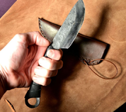 CELTIC HAND FORGED KNIFE WITH LEATHER SHEATH - KNIVES