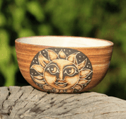 CERAMIC BOWL, MOON AND SUN - TRADITIONAL CZECH CERAMICS