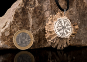 VEGVISIR, RUNE, ANHÄNGER FÜR DEN SCHUTZ, HIRSCHGEWEIH - WIKINGERAMULETTE