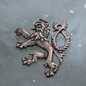 HERALDIC TWO-TAILED LION, PENDANT, BRASS PLATED - SLAWEN